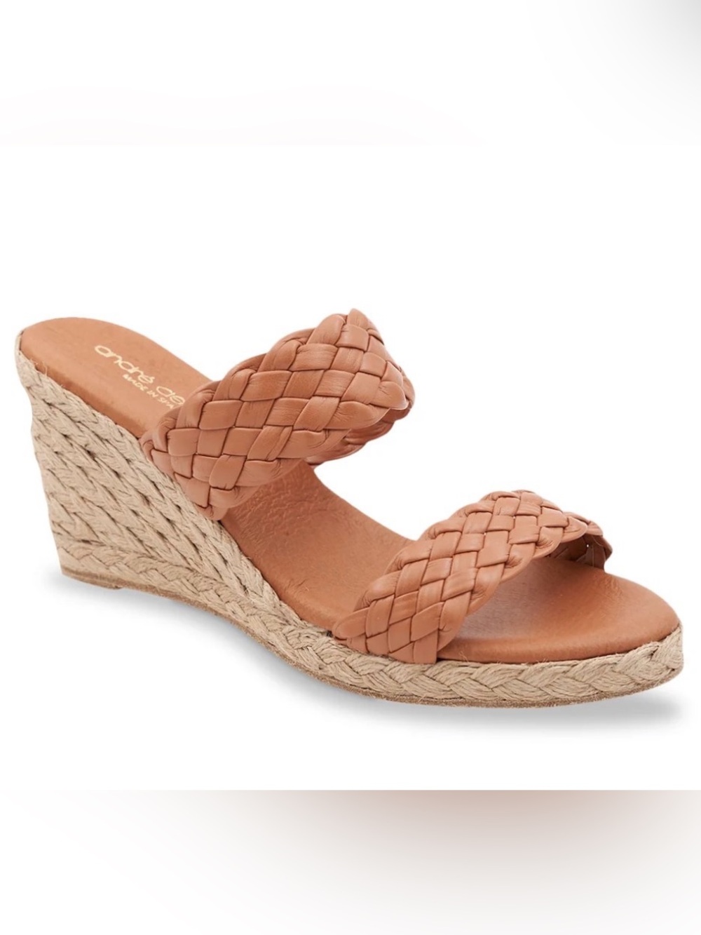 Andre Assous Aria Wedge Sandal Color: Cuero Size 10 NWT